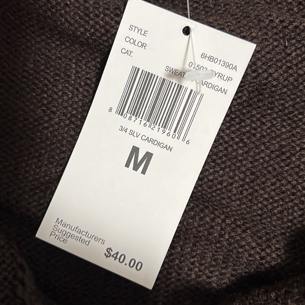 NWT Carolyn Taylor wrap sweater, size M - Picture 5 of 5